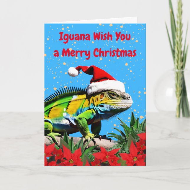Cartão Iguana quer um Feliz Natal (Frente)