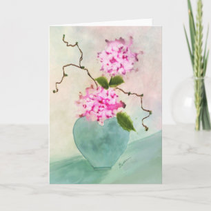 Cartão Ikebana Floral Watercolor Greeting Card