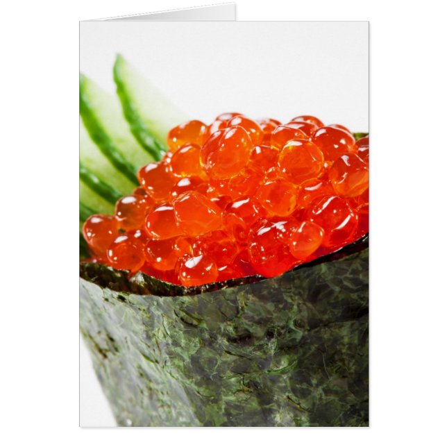 Cartão Ikura (Salmon Roe) Gunkan Maki Sushi (Frente)