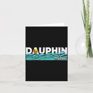 Cartão Ilha Dauphin Alabama Férias de Verão Vintage