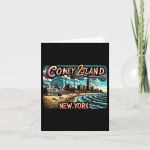 Cartão Ilha de Coney Nova York Viagem Férias de Verão Fam