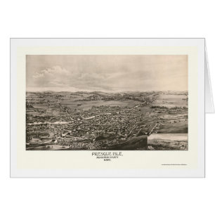 Cartão Ilha de Presque, MIM mapa panorâmico - 1894