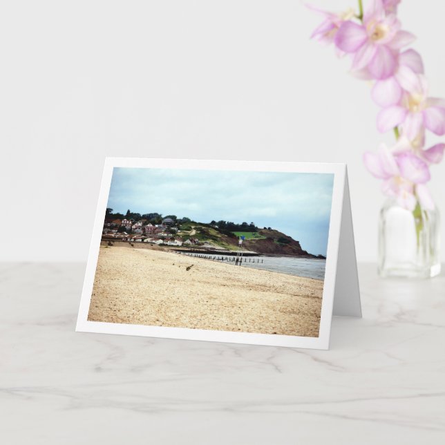 Cartão Ilha de Sheppey Praia da Vila de Leysdown-on-Sea (Orquídea)