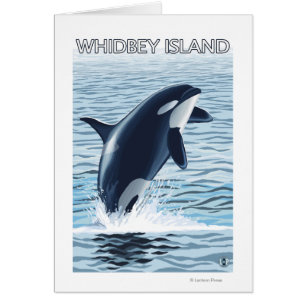 Cartão Ilha de Whidbey, salto de WashingtonOrca