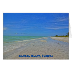 Cartão Ilha Florida de Sanibel - linha costeira do Golfo