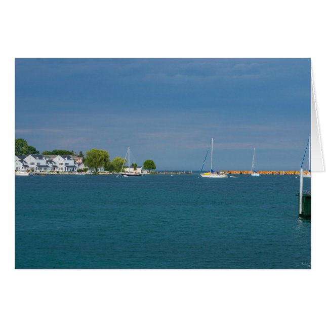 Cartão Ilha Harbour Mackinac (Frente horizontal)
