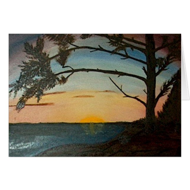 Cartão Ilha pacífica de Wikininnish do por do sol BC (Frente Horizontal)