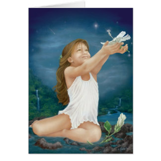 Cartão "Ilha que deseja" a pintura a óleo por Lori