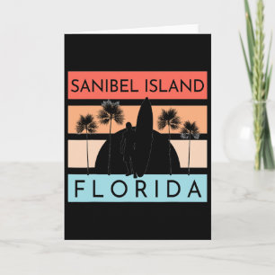 Cartão Ilha Sanibel Flórida Praia Surfe Férias de Verão
