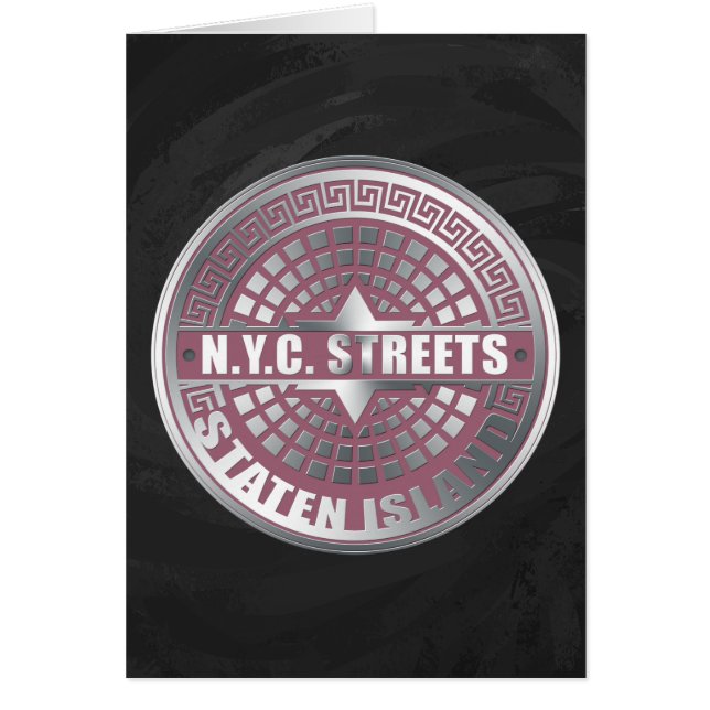 Cartão Ilha Staten Cobrir Manhole (Frente)