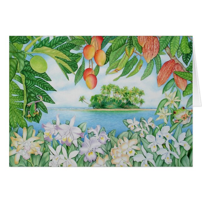 Cartão Ilha tropical (Frente Horizontal)