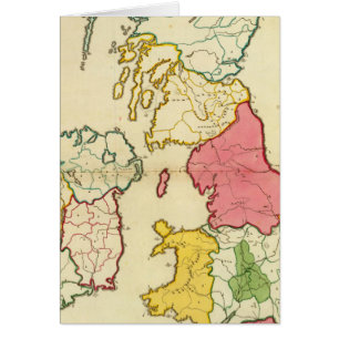 Cartão Ilhas Britânicas de mapa simples