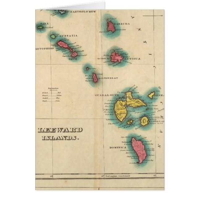Cartão Ilhas Leeward (Frente)