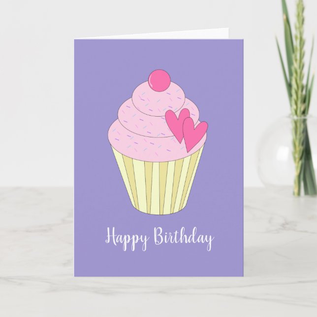 Cartão Illusima Love Heart Cupcake Light Purple Card (Frente)