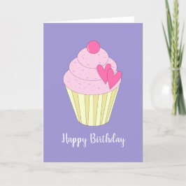 Cartão Illusima Love Heart Cupcake Light Purple Card