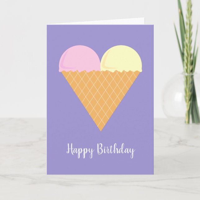 Cartão Illusima Love Heart Ice-Cream Light Purple (Frente)