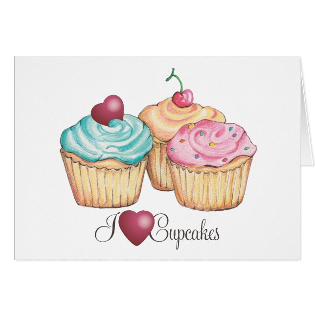 Cartão ILoveCupcakes (Frente Horizontal)