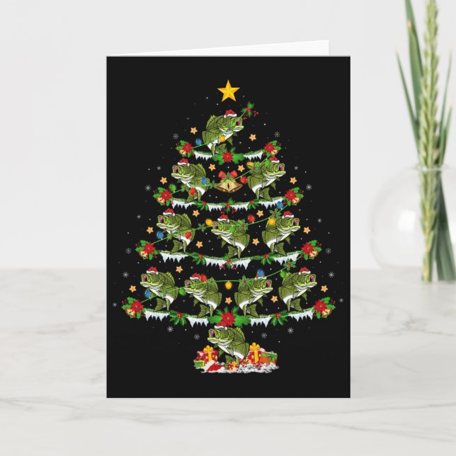 Cartão Iluminação de Natal Santa Byss Peixe Árvore de Nat (Frente)