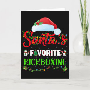 Cartão Iluminação do Natal O Kickboxing Favorito do Papai