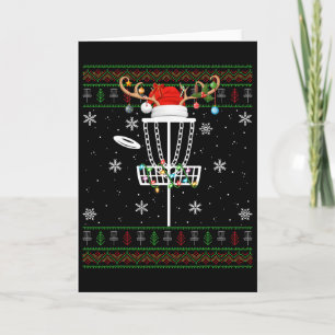 Cartão Iluminação Feia de Natal Disc Golf Papai Noel Disc