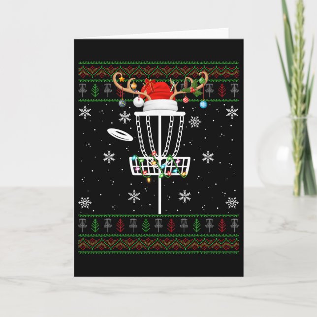 Cartão Iluminação Feia de Natal Disc Golf Papai Noel Disc (Frente)