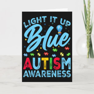 Cartão Ilumine de Azul Conscientização do Autismo Homens 