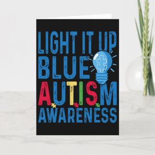 Cartão Ilumine de Azul Conscientização do Autismo Homens