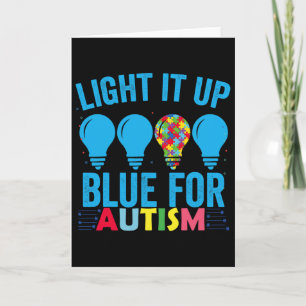 Cartão Ilumine de Azul Mês de Conscientização do Autismo 