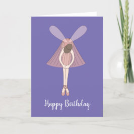 Cartão Ilusima Ballerina Fairy Purple Aniversário Card