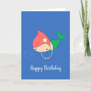 Cartão Ilusima Cotton Candy Mermaid Blue Aniversário