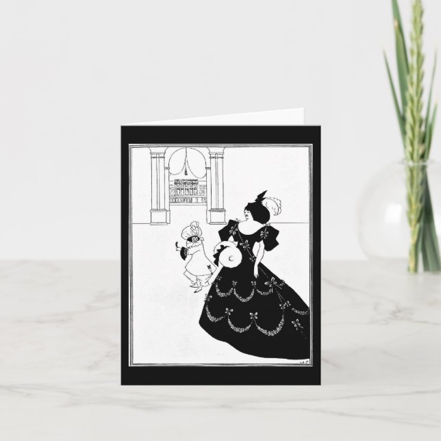 Cartão Ilustração-Aubrey Beardsley 9 do Notecard-Vintage (Frente)