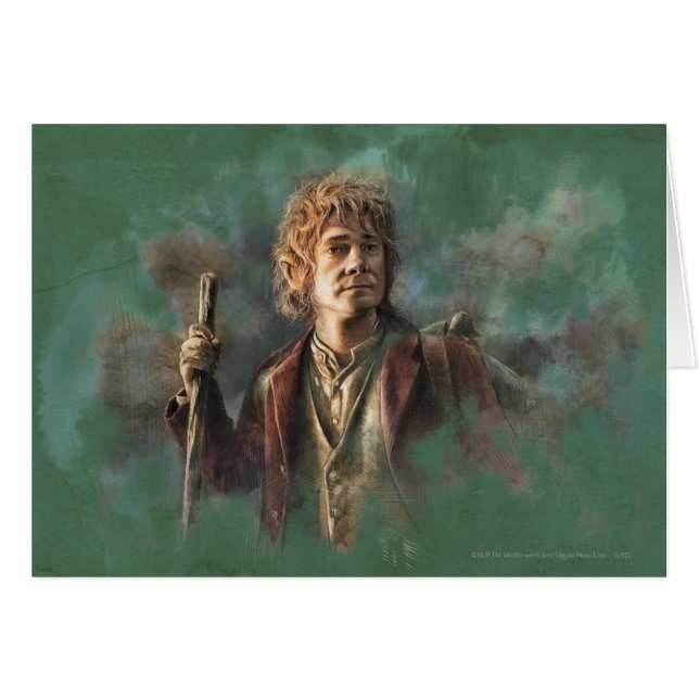 Cartão Ilustração BILBO BAGGINS™ (Frente Horizontal)