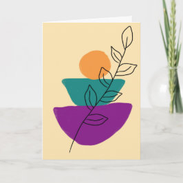 Cartão Ilustração boho de folhas