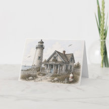 Ilustração Caprichosa do Farol do Porto Costeiro