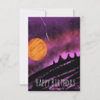 Ilustração Céu Tempestuoso Roxo Aniversário