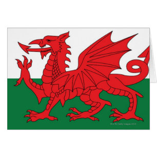 Cartão Ilustração da bandeira nacional de Wales, com