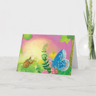 Cartão Ilustração da Borboleta Azul de Chapman & Formiga 