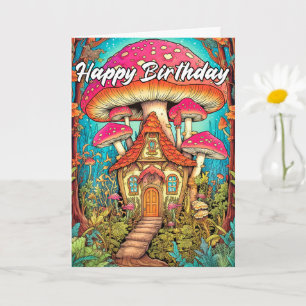 Cartão Ilustração da Casa de Mushroom