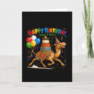 Cartão Ilustração da Festa de Aniversário de Camelo