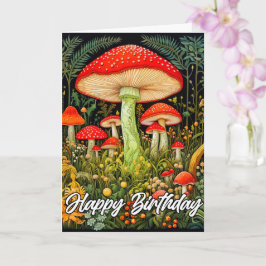 Cartão Ilustração da Floresta de Cogumelo Criativo