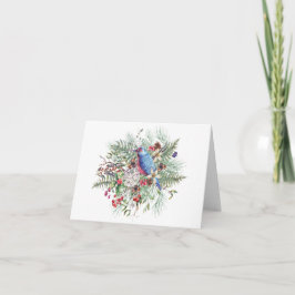 Cartão Ilustração da Natureza do Natal com Bird & Berries