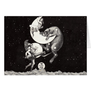 Cartão Ilustração da Noite de Deus do Universo Celestial 