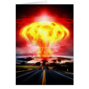 Cartão Ilustração da nuvem de cogumelos da explosão nucle