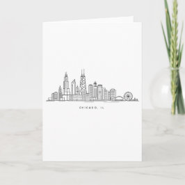 Cartão Ilustração da paisagem urbana de Chicago IL