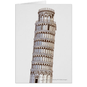 Cartão Ilustração da torre de Pisa