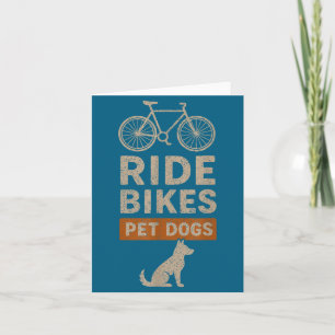 Cartão Ilustração de Amantes de Bicicletas e Cachorros