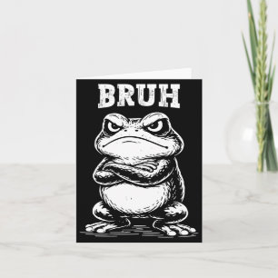 Cartão Ilustração de Animal Sarcástico Meme do Sapo Bruh