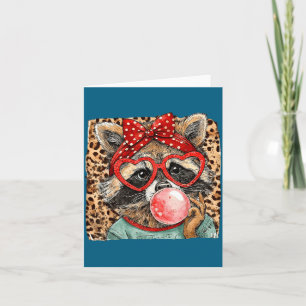 Cartão Ilustração de arco soprando de leopardo guaxinim v