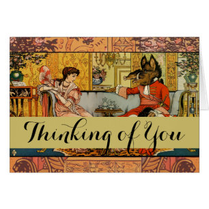 Cartão Ilustração de Arte Clássica da Bela Besta