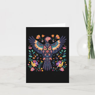 Cartão Ilustração De Arte Folclórica Vibrante De Uma Ave 